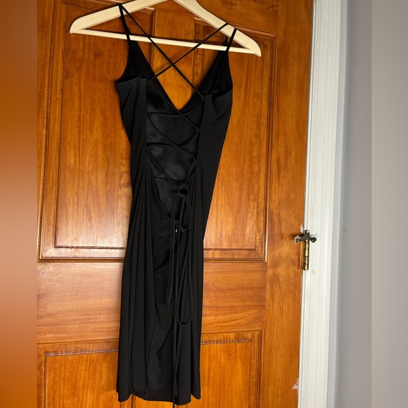 Atianas Boutique Black Tie up Back Mini Slip Dress - Picture 2 of 4